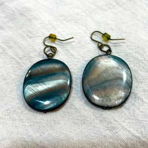 🟣3for$10 Boho dangle earrings. Blue, white light brown shimmer
